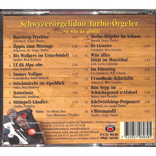 CD-Kopie: ..so wis üs gfallt! - SD Turbo-Örgeler