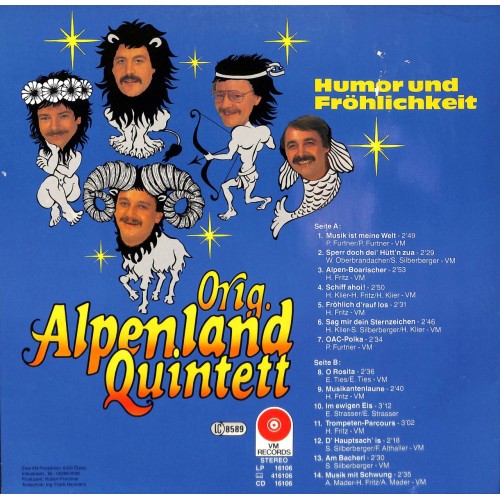 LP Original Alpenland Quintett - Humor und Fröhlichkeit