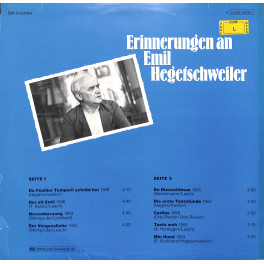 Occ. LP Erinnerungen an Emil Hegetschweiler