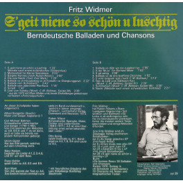 CD-Kopie von Vinyl: Fritz Widmer - S geit niene so schön u luschtig