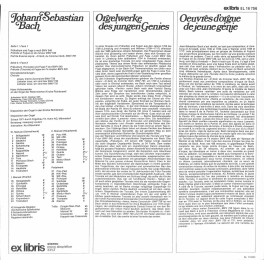 LP Hans Vollenweider Orgel ref. Kirche Richterswil - Johann Sebastian Bach - 1975