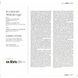 LP Hans Vollenweider an der Grossmünsterorgel Zürich - Orgelwerke Mozart Haydn