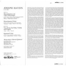 LP Winterthurer Barack-Quintett - Joseph Haydn Der Geburtstag