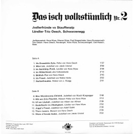 CD-Kopie von Vinyl: Jodlerfründe vo Stauffenalp, Trio Oesch Schwarzenegg - Das isch volkstümlich Nr. 2