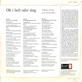 CD Dei obe-n-of em Bergli - Volkslieder und Tänze aus der deutschen Schweiz