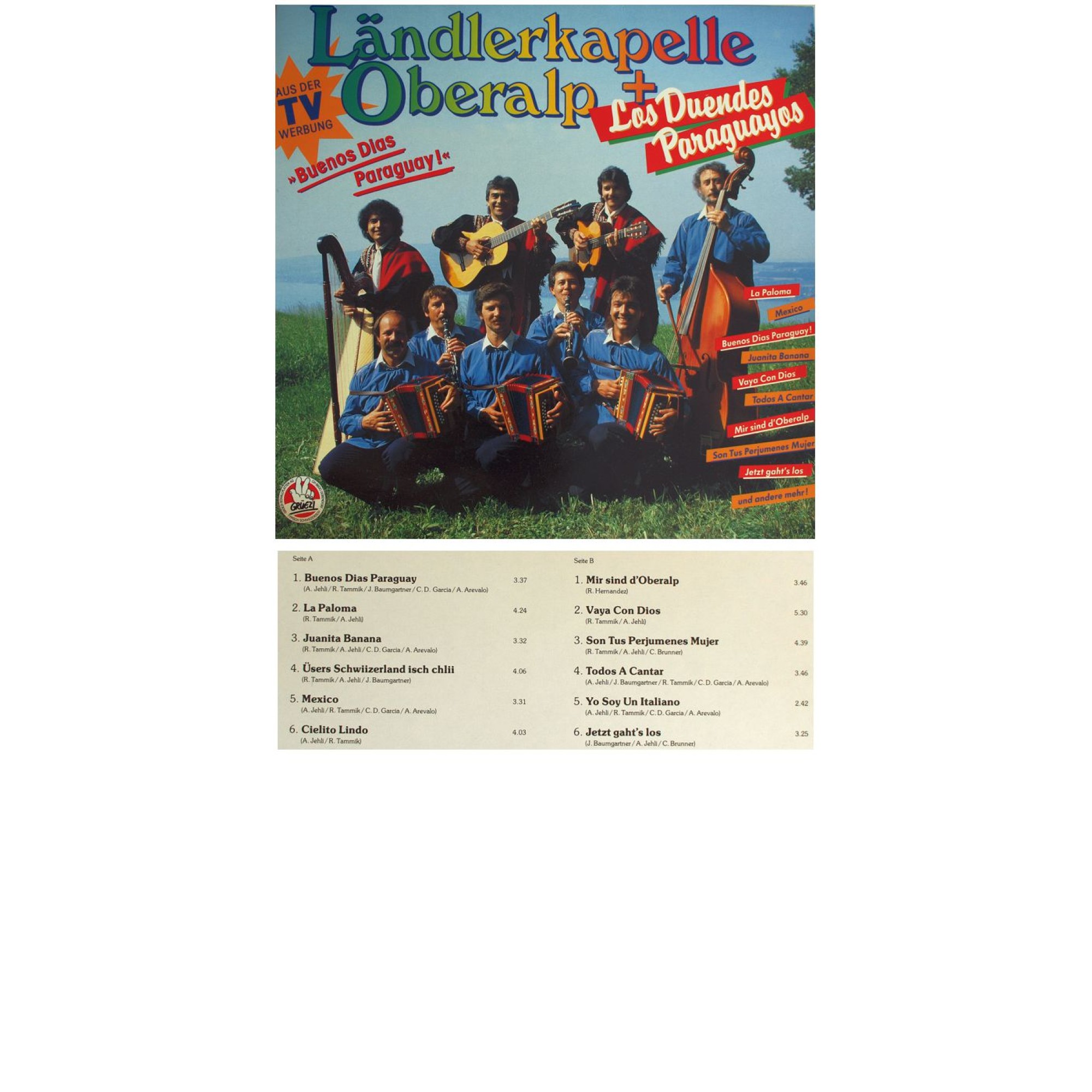 CD-Kopie von Vinyl: Ländlerkapelle Oberalp & Los Duendes Paraguayos CD-Kopie von Vinyl: Ländlerkapelle Oberalp & Los Duendes Paraguayos