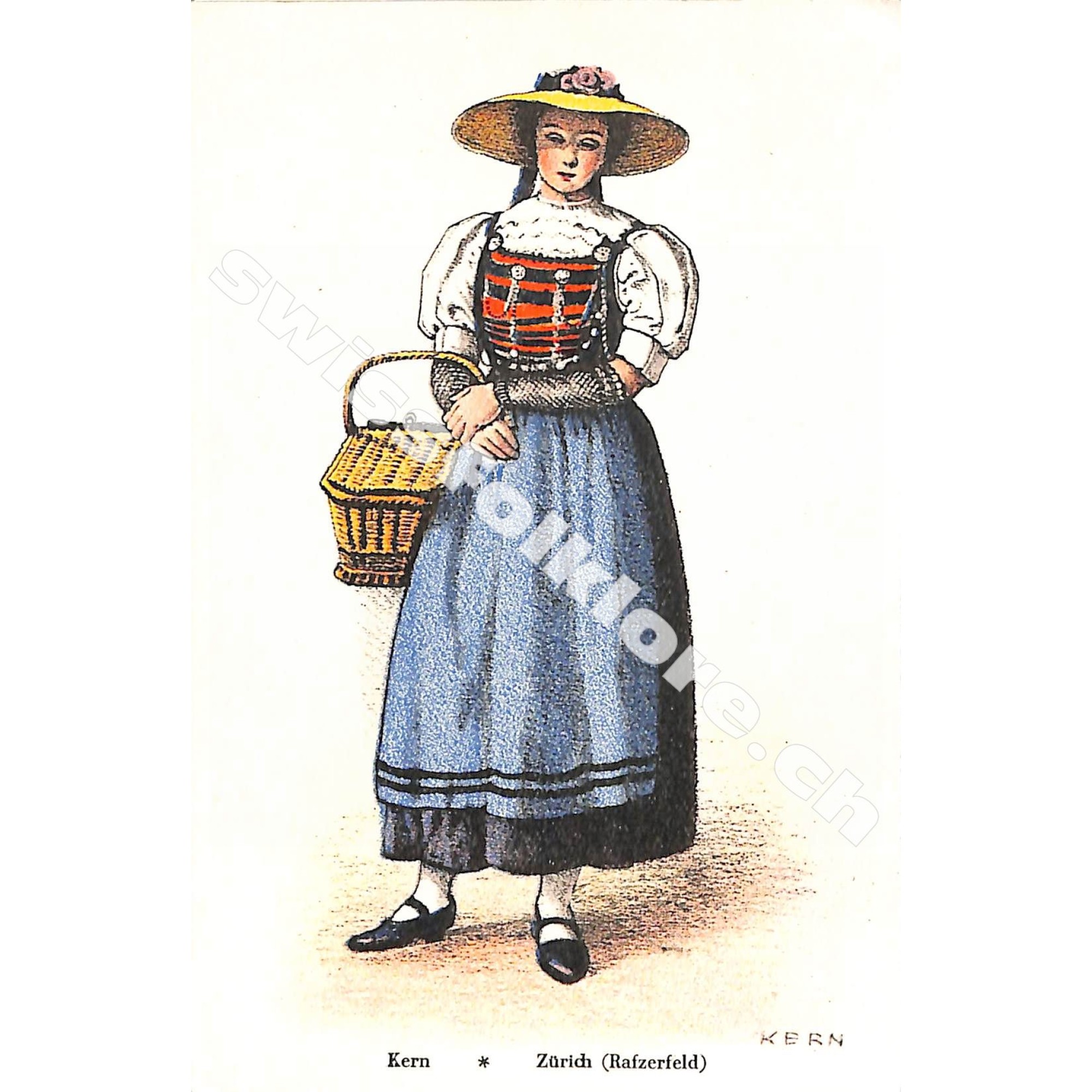 Postkarte: Tracht Zürich Frau - Rafzerfeld Postkarte: Tracht Zürich Frau - Rafzerfeld
