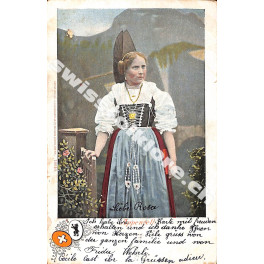 Postkarte: Tracht Frau Appenzell