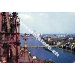 Postkarte: Basel - Blick vom Münster auf den Rhein