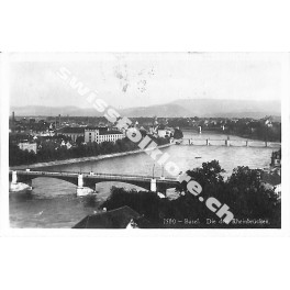 Postkarte: Basel - die drei Rheinbrücken