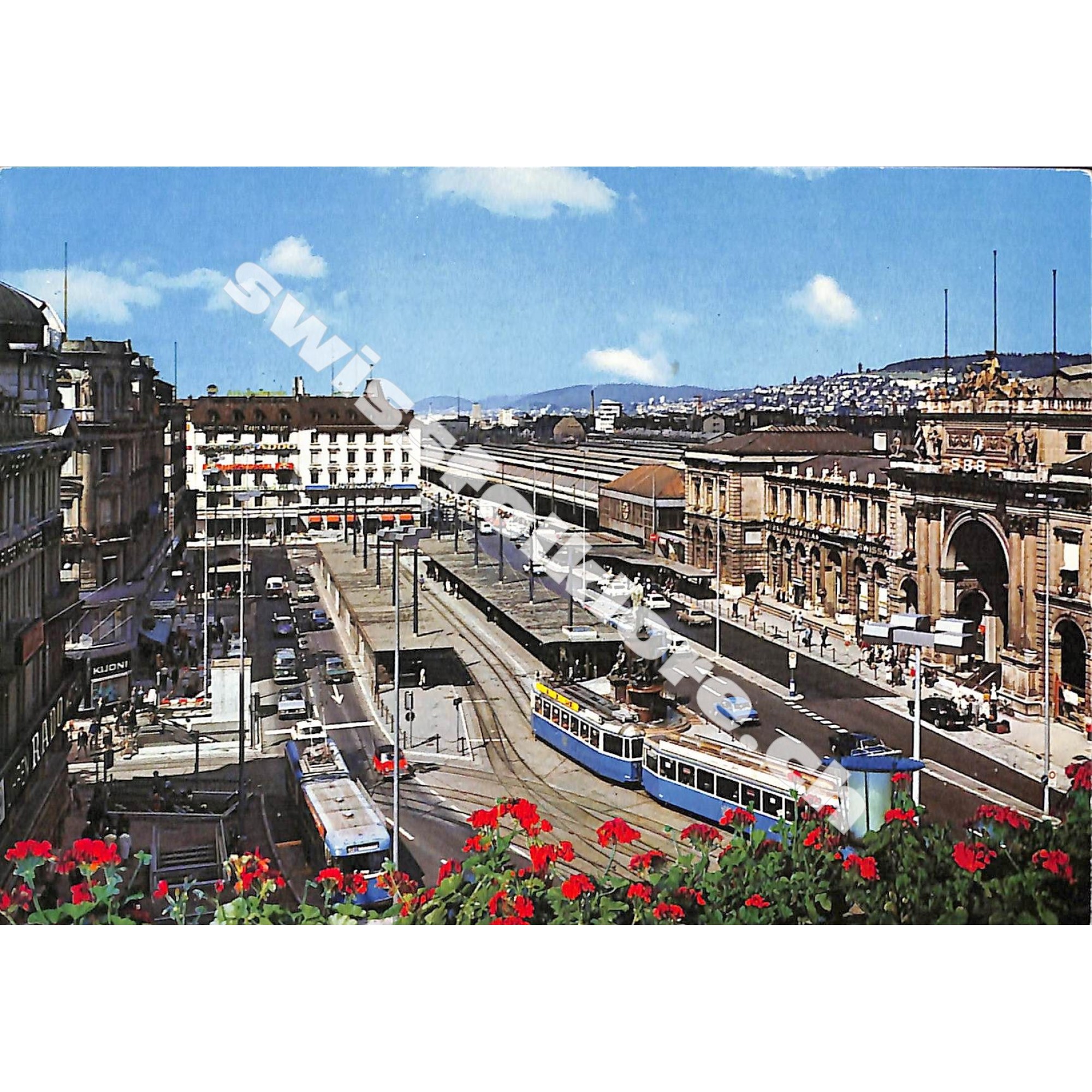 Postkarte: Zürich der Bahnhofplatz Postkarte: Zürich der Bahnhofplatz