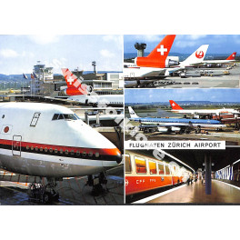 Postkarte: Flughafen Zürich - Airport