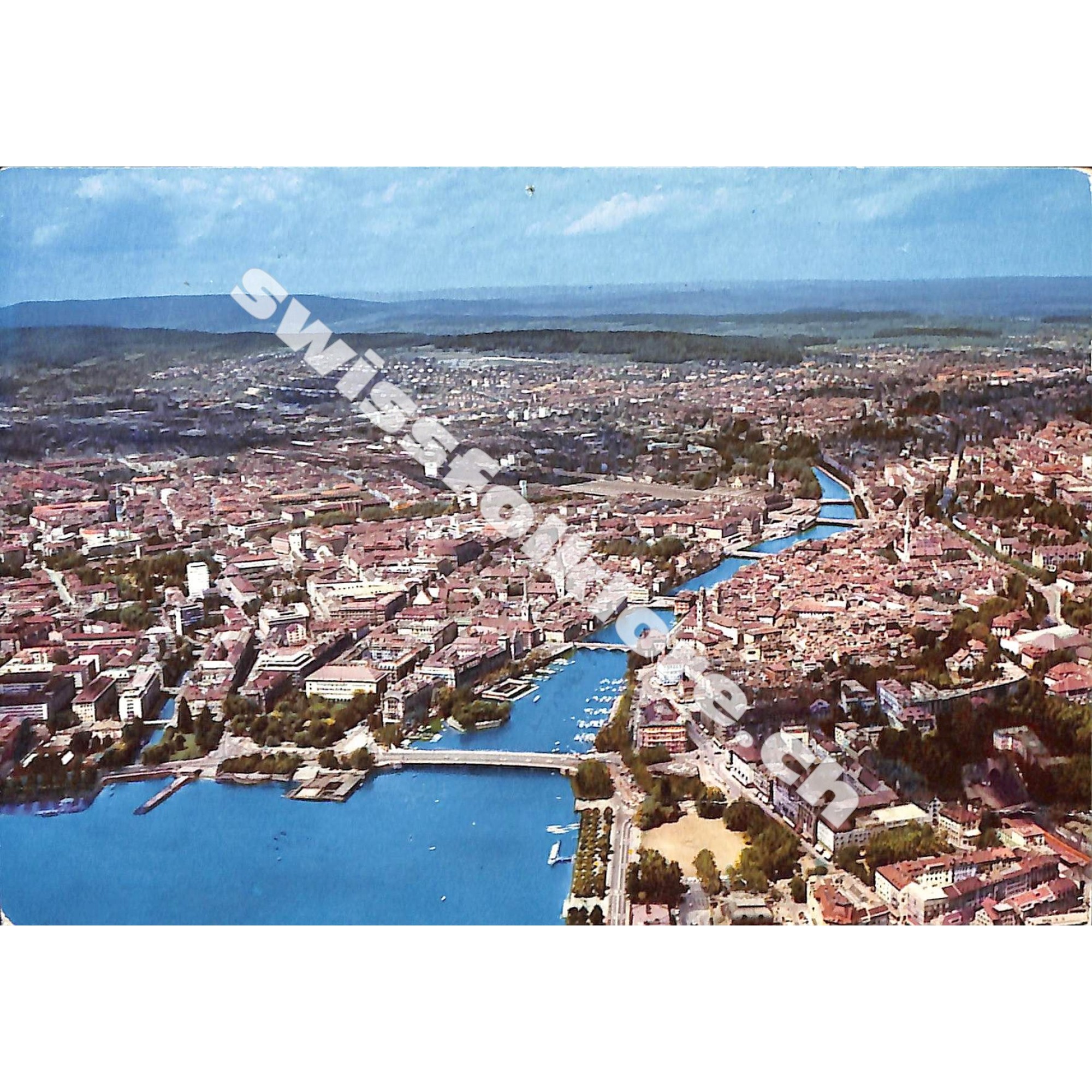 Postkarte: Zürich Flugaufnahme Postkarte: Zürich Flugaufnahme