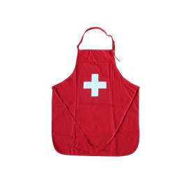Küchenschürze, rot mit Schweizerkreuz