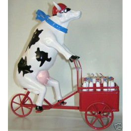 Cow Parade: Lait Triporteur - 30 cm