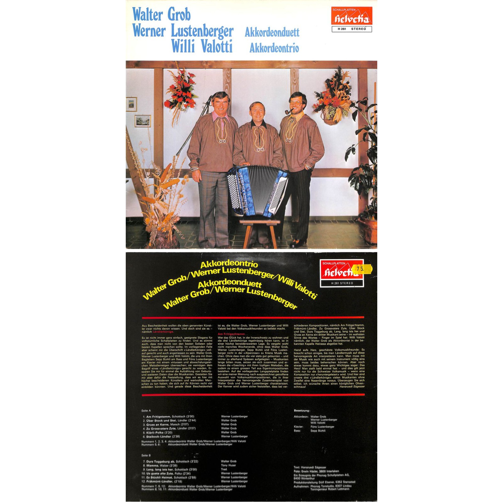 CD-Kopie von Vinyl: Walter Grob, Werner Lustenberger, Willi Valotti CD-Kopie von Vinyl: Walter Grob, Werner Lustenberger, Willi Valotti