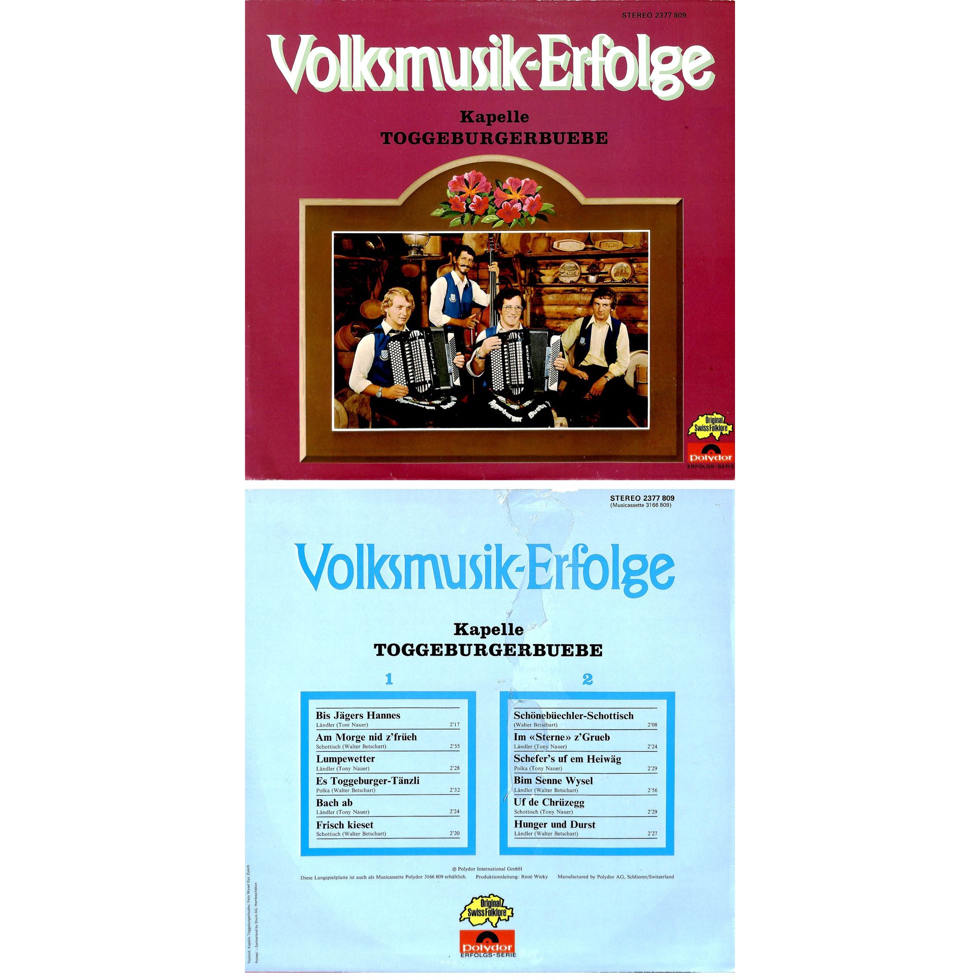 CD-Kopie von Vinyl: Kapelle Toggeburger-Buebe - Volksmusik-Erfolge - 1975 CD-Kopie von Vinyl: Kapelle Toggeburger-Buebe - Volksmusik-Erfolge - 1975