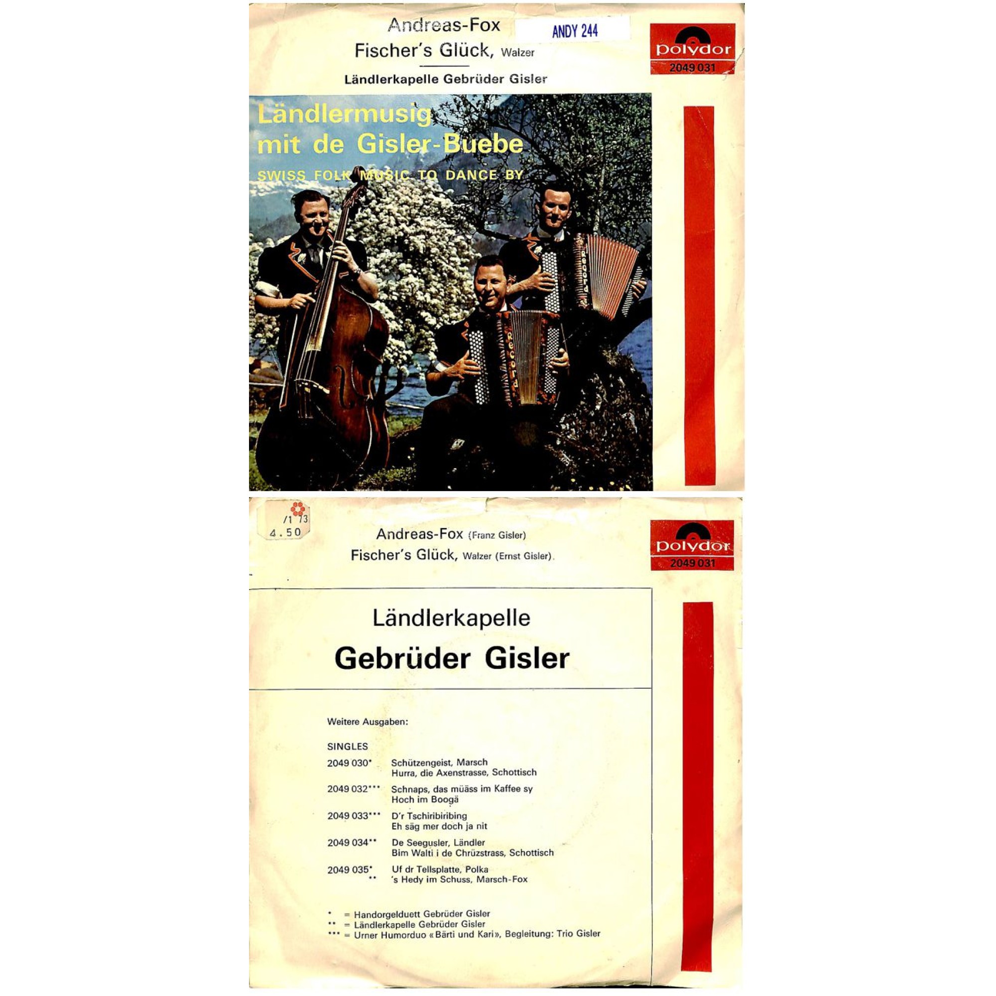 Occ. Single Vinyl: LK Gebr. Gisler - Andreas Fox, Fischer's Glück Occ. Single Vinyl: LK Gebr. Gisler - Andreas Fox, Fischer's Glück