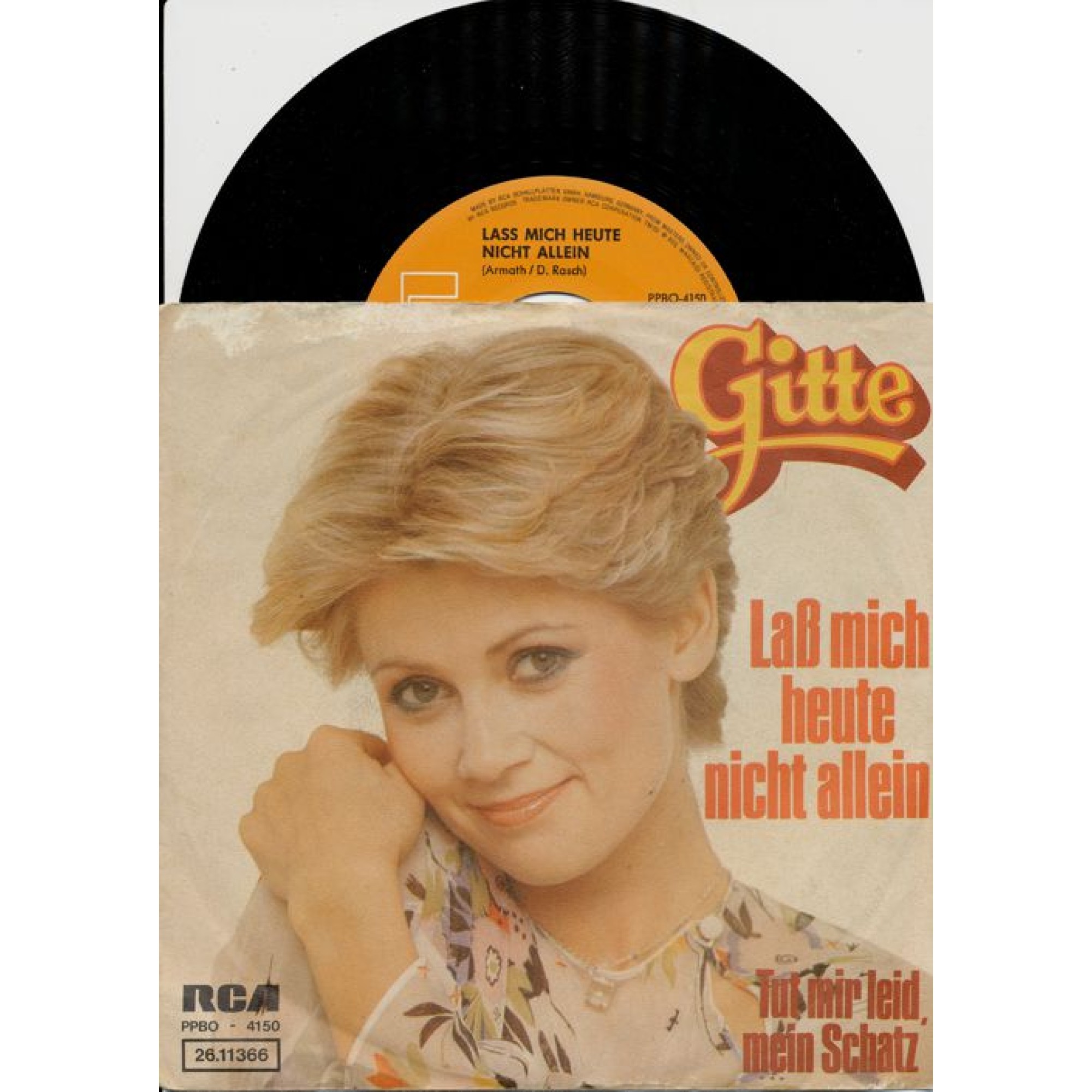 Occ. Single Vinyl: Gitte - Lass mich heute nicht allein Occ. Single Vinyl: Gitte - Lass mich heute nicht allein