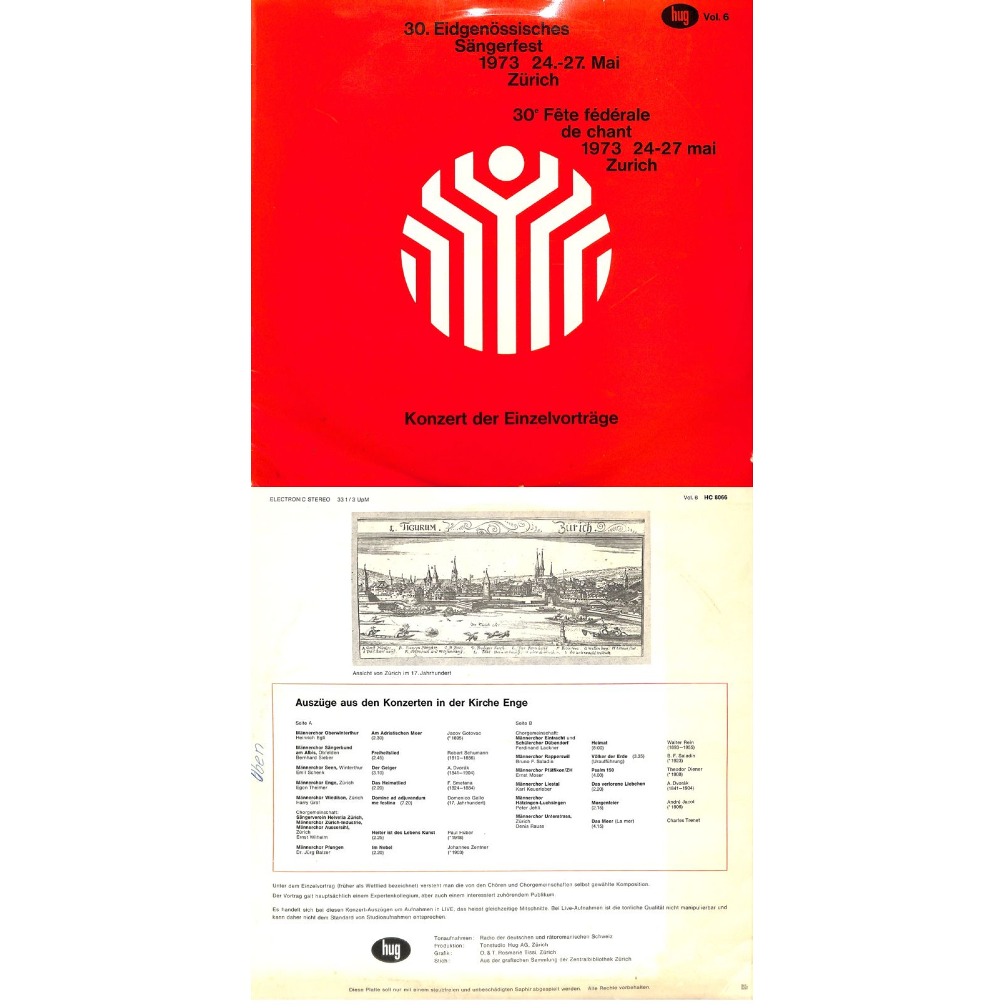 CD-Kopie Vinyl: 30. Eidg. Sängerfest 1973 Zürich CD-Kopie Vinyl: 30. Eidg. Sängerfest 1973 Zürich