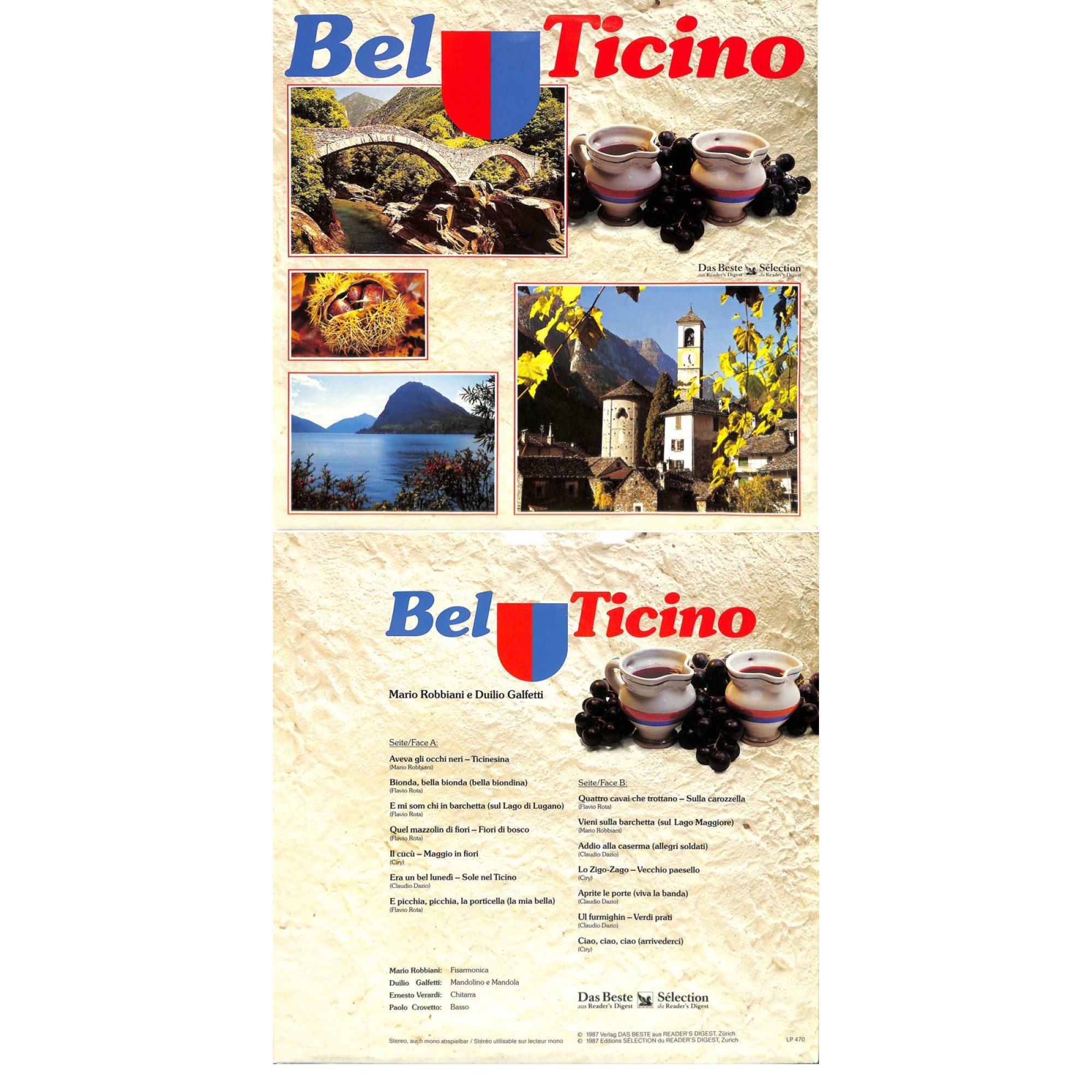 CD-Kopie Vinyl: Bel Ticino - Mario Robbiani e Duilio Galfetti CD-Kopie Vinyl: Bel Ticino - Mario Robbiani e Duilio Galfetti