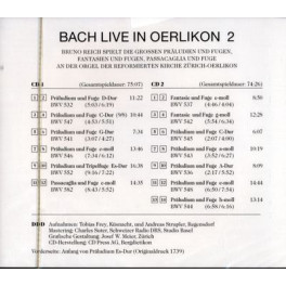 CD Bach live in Oerlikon 2 - Bruno Reich Doppel-CD