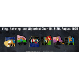 Pin: Eidg. Schwing- u. Älplerfest Chur 1995 - Set mit 6 Pins