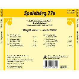 CD Spalebärg 77a - MARGRIT RAINER & RUEDI WALTER - Folge 2