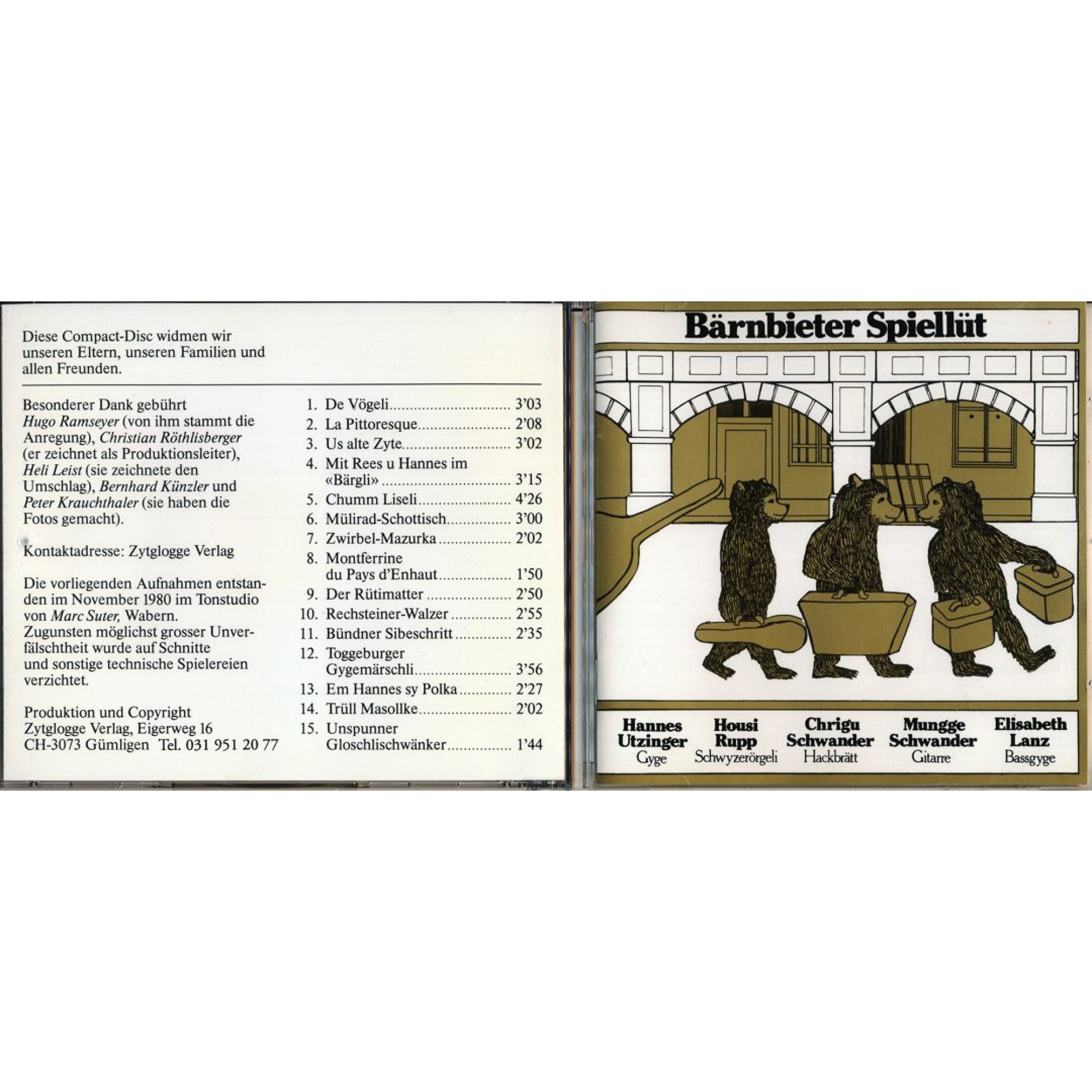 CD Bärnbieter Spiellüt - Utzinger-Rupp-Schwander-Lanz CD Bärnbieter Spiellüt - Utzinger-Rupp-Schwander-Lanz