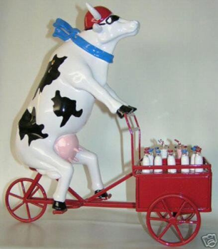 Cow Parade: Lait Triporteur - 30 cm