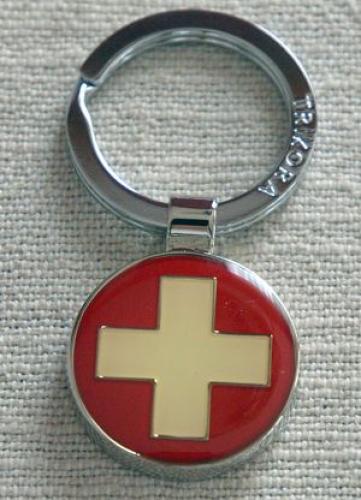 Schlüsselanhänger Metall Schweizerkreuz