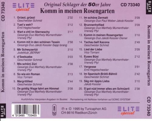 CD Orig. Schlager der 50er Jahre - Komm in meinen Rosengarten