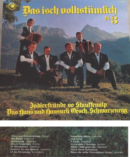 CD-Kopie von Vinyl: Jodlerfründe vo Stauffenalp & Hans und Hansueli Oesch