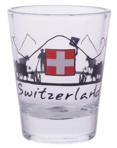 Glas: 6 Schnaps-Gläser SWITZERLAND