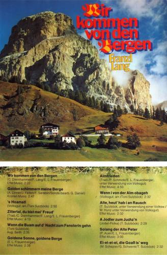 CD-Kopie von Vinyl: Franzl Lang - wir kommen von den Bergen
