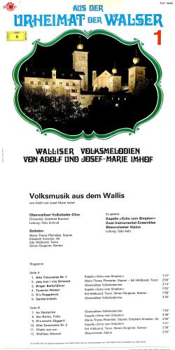 CD-Kopie von Vinyl: Adolf und Josef-Marie Imhof-Urheimat der Walser 1-Walliser Volksmelodien