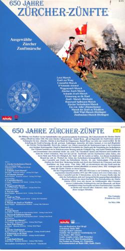 CD-Kopie von Vinyl: 650 Jahre Zürcher-Zünfte - Ausgewählte Zürcher Zunftmärsche - 1986