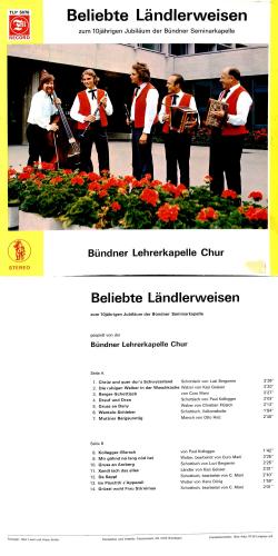 CD-Kopie von Vinyl: Bündner Seminarkapelle - zum 10jährigen der Bündner Lehrerkapelle Chur