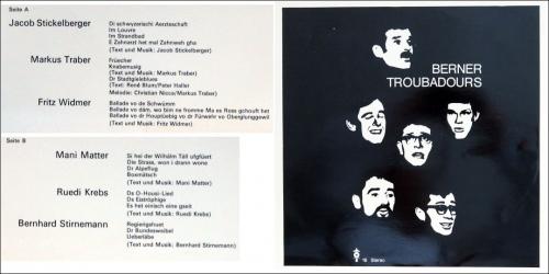 CD-Kopie von Vinyl: Berner Troubadours - Stickelberger, Matter, Krebs u.a.