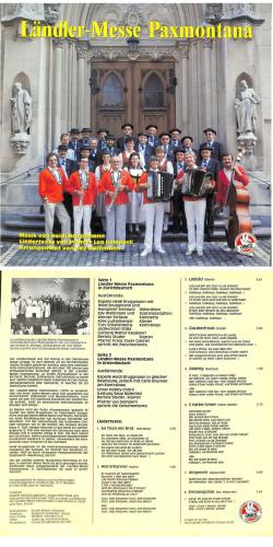 CD-Kopie von Vinyl: Heidi Bruggmann - Ländler-Messe Paxmontana Orig. 1985