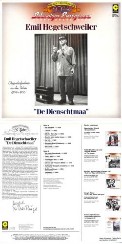 CD-Kopie von Vinyl: Emil Hegetschweiler - De Dienschtmaa