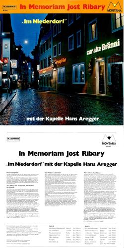 CD-Kopie von Vinyl: In Memoriam Jost Ribary - Im Niederdorf Hans Aregger