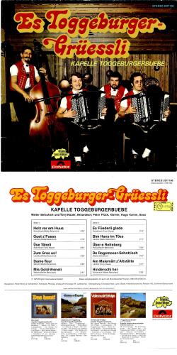 CD-Kopie von Vinyl: Kapelle Toggeburgerbuebe - Es Toggeburger-Grüessli