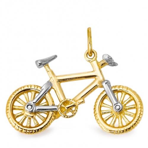 Schmuck: Anhänger 750/18 K Gelbgold Mountainbike, Räder beweglich