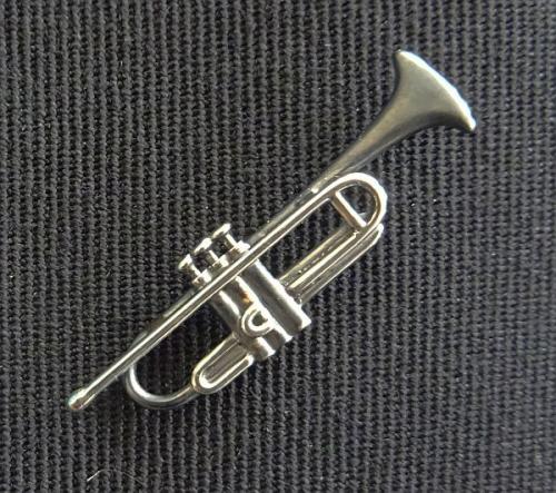 Pin: Trompete Silber 925 geschwärzt