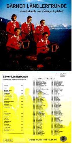 CD-Kopie von Vinyl: Bärner Ländlerfründe - Ländlerkapelle und Schwyzerörgeliduett