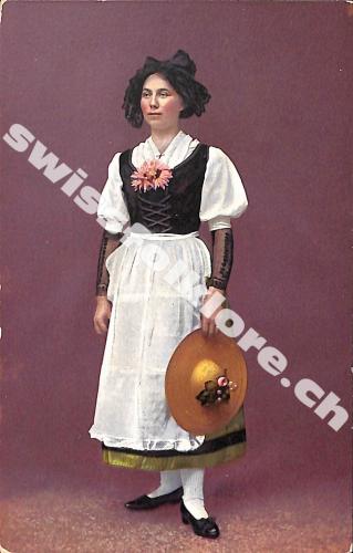 Postkarte: Tracht Jugend Frau Waadt - Vaudoise
