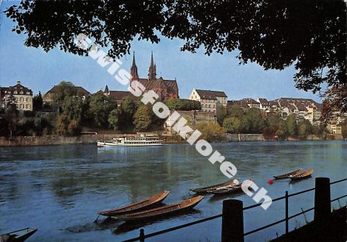 Postkarte: Basel - Rheinfelden mit Basler Münster und Pfalz