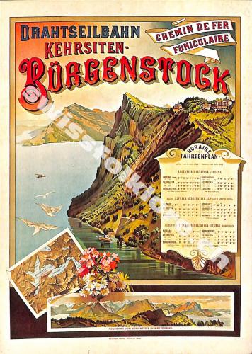 Postkarte: Drahtseilbahn Kehrsiten - Bürgenstock