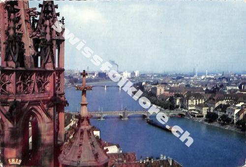 Postkarte: Basel - Blick vom Münster auf den Rhein
